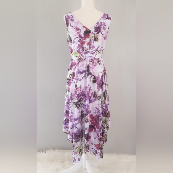 Simply Vera Vera Wang Floral Pleated Sleeveless A-Line Dress - Picture 7 of 13